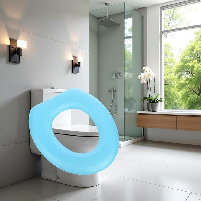 Universal Transparent Anti - Slip Toilet Seat Cover - Fits Most Toilet Sizes, Hygienic & Easy - Clean Toilet Cushion (Precise Dimensions, Fresh & Practical)