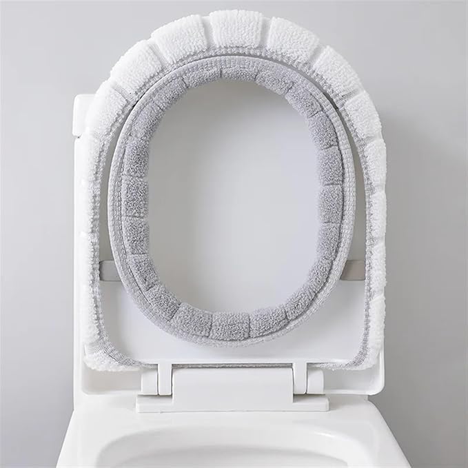 Cloud - Heart Color - Block Toilet Seat Cover - Thick Plush Warm Cushion (Universal Fit for Most Toilets)