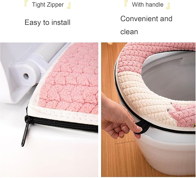 Cartoon Animal Pattern Universal Toilet Seat Cover - Fits O/U/V - Shaped Toilets, Thickened Warm Toilet Cushion (Precise Sizes, Cute & Practical)