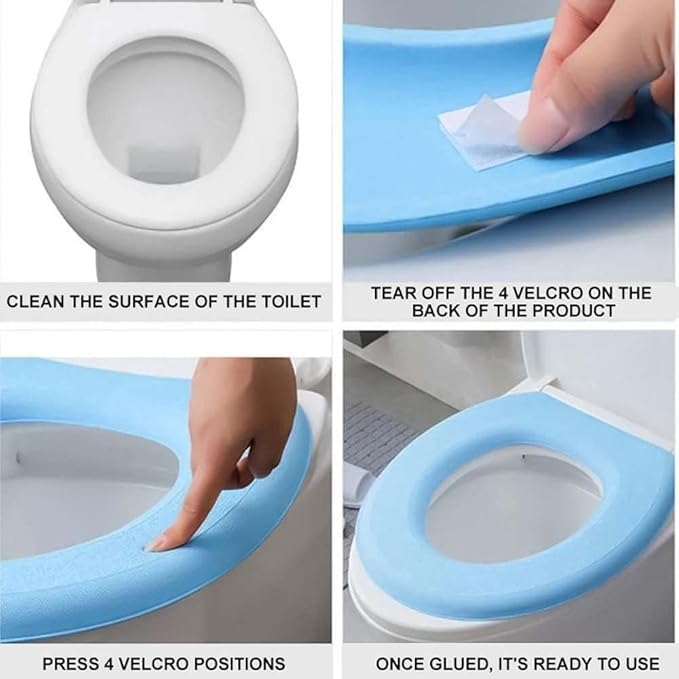 Universal Transparent Anti - Slip Toilet Seat Cover - Fits Most Toilet Sizes, Hygienic & Easy - Clean Toilet Cushion (Precise Dimensions, Fresh & Practical)