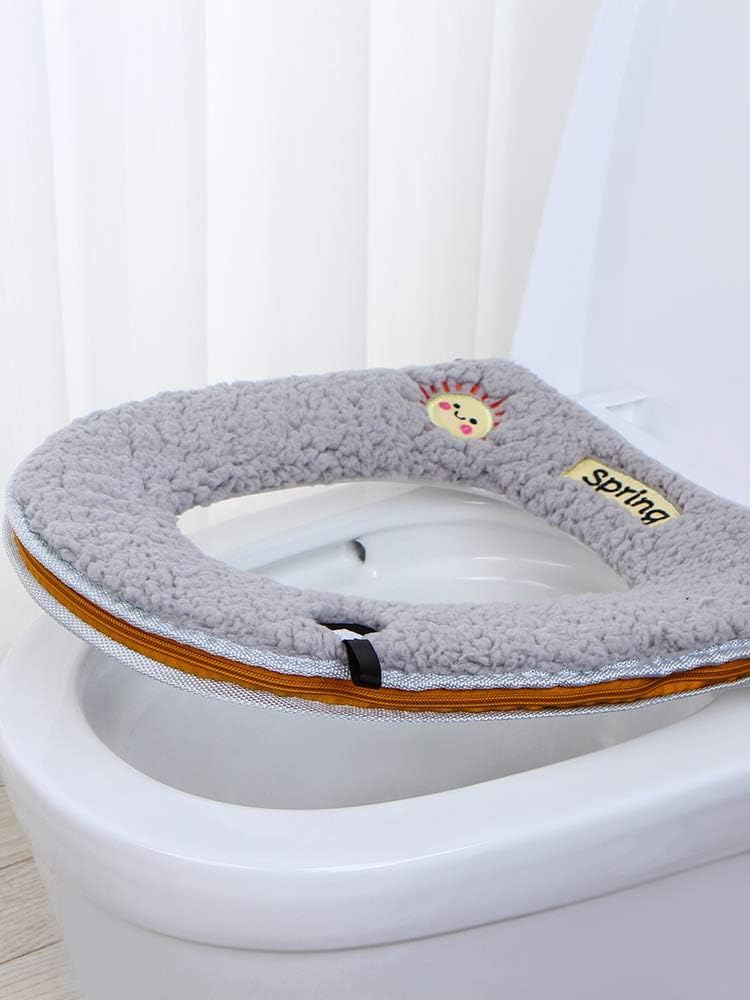 Cute Sunflower Plush Toilet Seat Cover - Fits Multiple Sizes, Adorable Thickened Warm Cushion (Precise Dimensions, Fun Decoration)