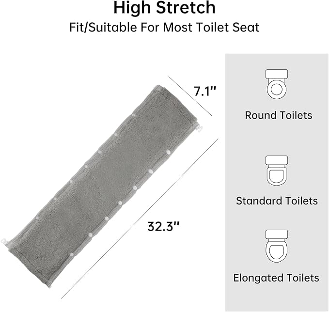 High - Stretch Universal Toilet Seat Cover - Fits Round/Standard/Elongated Toilets, Soft Comfortable Warm Seat Cushion (Precise Sizes, Multi - Scenario Use)