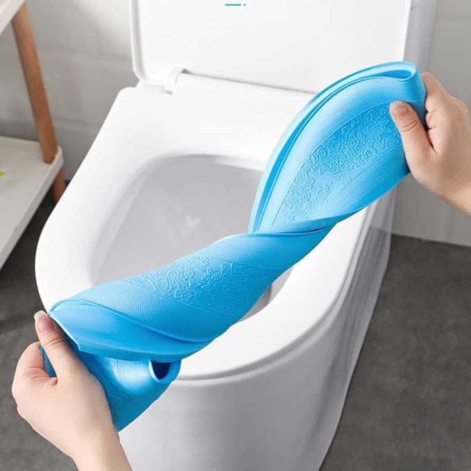 Universal Transparent Anti - Slip Toilet Seat Cover - Fits Most Toilet Sizes, Hygienic & Easy - Clean Toilet Cushion (Precise Dimensions, Fresh & Practical)