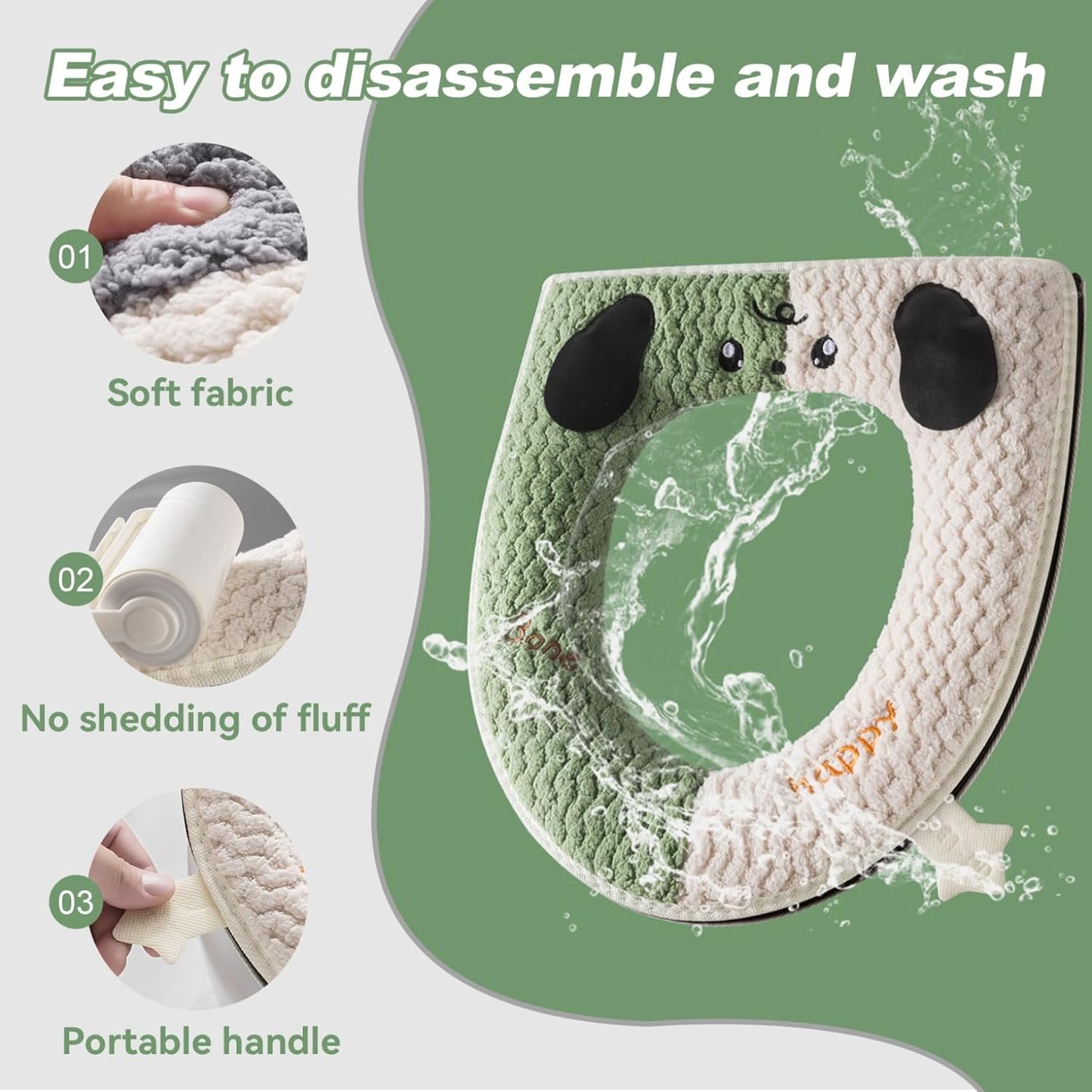 Cute Panda - Shaped Toilet Seat Cover - Thick Plush Toilet Cushion (Precise Size Fit, Adorable & Practical)