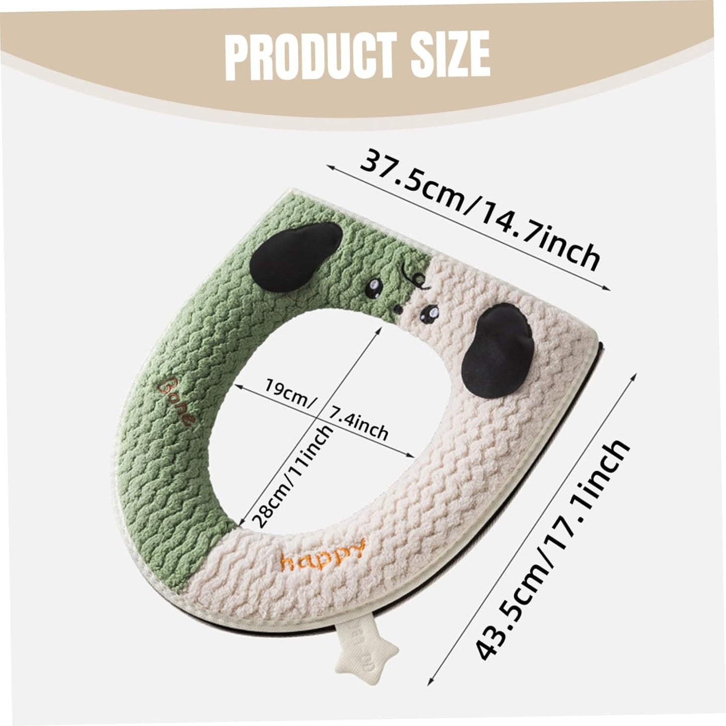 Cute Panda - Shaped Toilet Seat Cover - Thick Plush Toilet Cushion (Precise Size Fit, Adorable & Practical)
