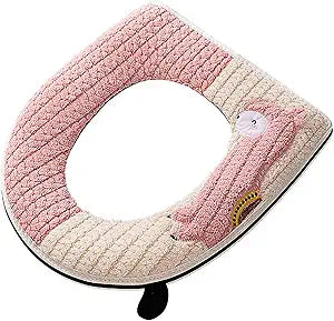 Cartoon Animal Pattern Universal Toilet Seat Cover - Fits O/U/V - Shaped Toilets, Thickened Warm Toilet Cushion (Precise Sizes, Cute & Practical)