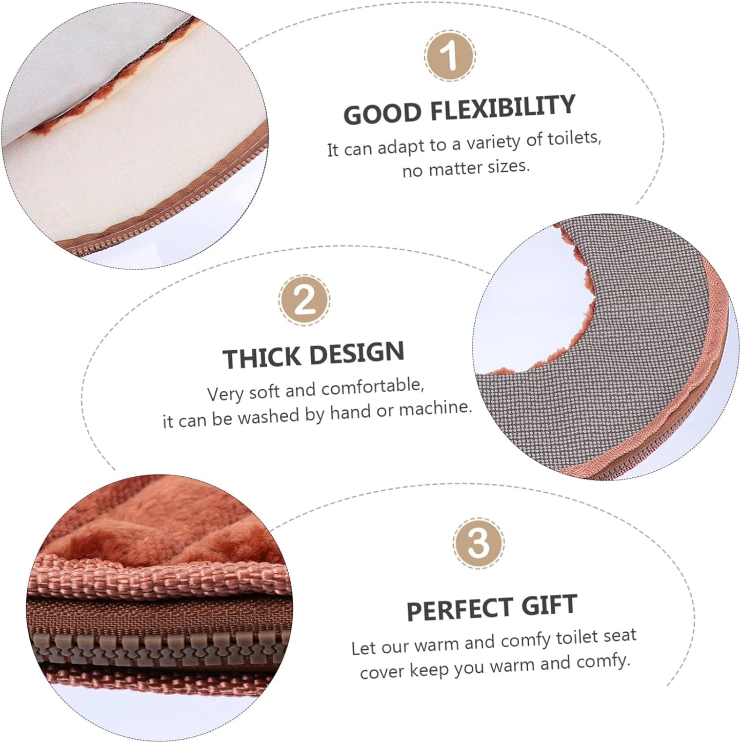 Waffle - Patterned Thick Toilet Seat Cover - Universal Toilet Cushion (Fits Multiple Sizes, Comfort & Warmth)